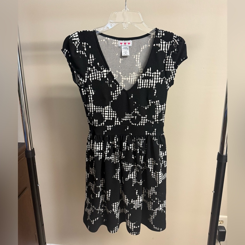 Black and White Patterned Mini Dress